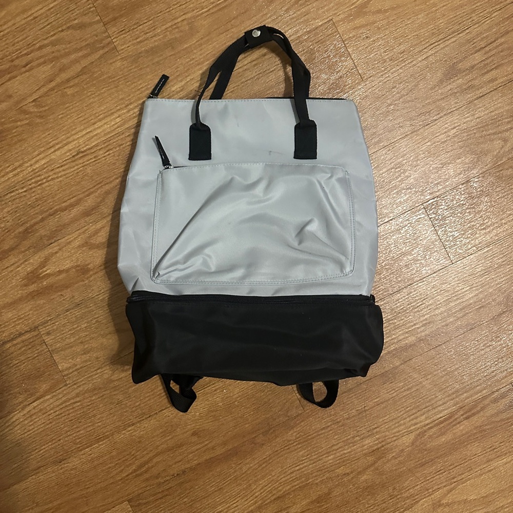 DSW Gray and Black Backpack with Shoe Compartment